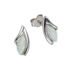 Vivance Paar Ohrstecker 925/- Sterling Silber rhodiniert synth. Opal