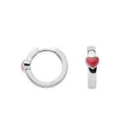 Adelia´s Paar Ohrhänger 925 Silber Ohrringe Creolen Herz Ø 14 mm, Silberschmuck für Damen