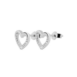 Adelia´s Paar Ohrstecker Ohrstecker Herz aus 925 Silber mit Zirkonia 8,5 cm