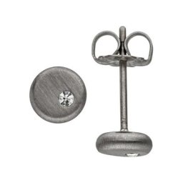 JOBO Paar Ohrstecker, rund Titan mit Kristallsteinen