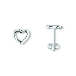 ONE ELEMENT Paar Ohrstecker Zirkonia Herz Ohrringe Ohrstecker aus 925 Silber, Damen Silber Schmuck Herz