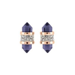 Buckley London Paar Ohrstecker Messing rosévergoldet mit Glas und Kristallen