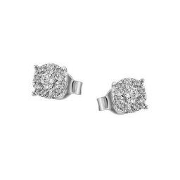 Firetti Paar Ohrstecker Rundes Design, Glanz, massiv, mit Brillanten