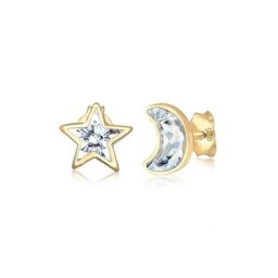 Elli Paar Ohrstecker Kinder Astro Stud Kristalle 925 Silber