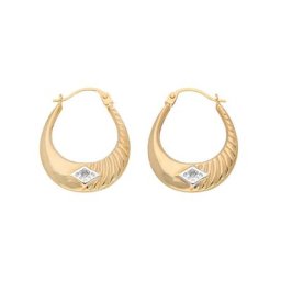 Vivance Paar Creolen Bicolor Creolen, 2 Diamanten 0,01ct.