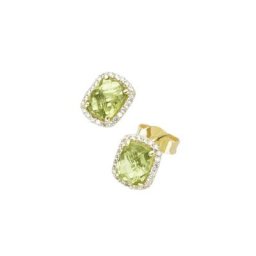 Luigi Merano Paar Ohrstecker mit Peridot und Zirkonia, Gold 375