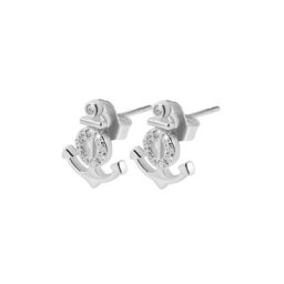Adelia´s Paar Ohrstecker Ohrstecker Anker aus 925 Silber mit Zirkonia