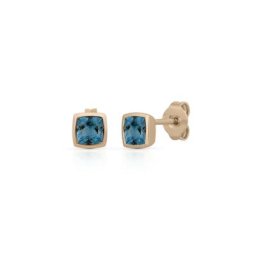 Orolino Paar Ohrstecker 585/- Gold rot Blautopas