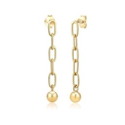 Elli Paar Ohrhänger Ohrhänger Chain Kugel Geo Look Basic 925 Silber