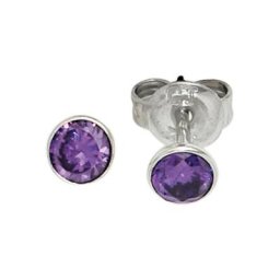 JOBO Paar Ohrstecker, rund 925 Silber mit Zirkonia