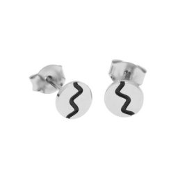 Firetti Paar Ohrstecker Geometrische Form, Kreis, Rund mit Welle, Made in Germany