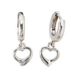 JOBO Paar Creolen, Herz 925 Silber
