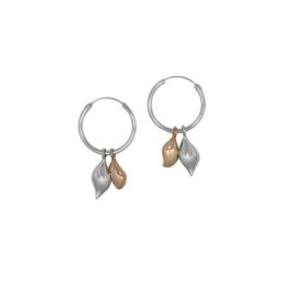 Zeeme Paar Creolen 925/- Sterling Silber rhodiniert rosevergoldet