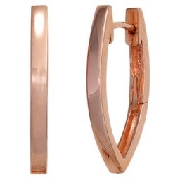 JOBO Paar Creolen, oval 925 Silber roségold vergoldet