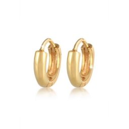 Elli Premium Paar Creolen Creolen Basic Klassisch Rund 585 Gelbgold