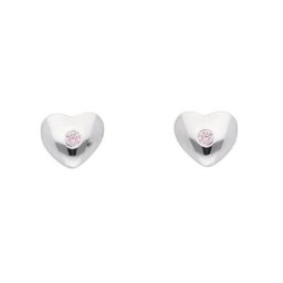 Adelia´s Paar Ohrhänger 1 Paar 925 Silber Ohrringe / Ohrstecker Herz mit Zirkonia, 925 Sterling Silber mit Zirkonia Silberschmuck für Damen