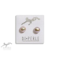 DI PERLE Paar Ohrstecker Damen Perlenschmuck 925 Silber Süsswasser Perlen Ohrstecker, Damen Perlenschmuck