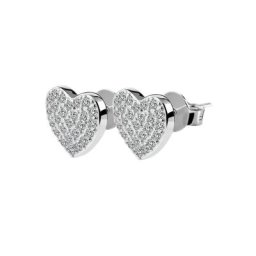 Adelia´s Paar Ohrstecker Ohrstecker Herz aus 925 Silber mit Zirkonia