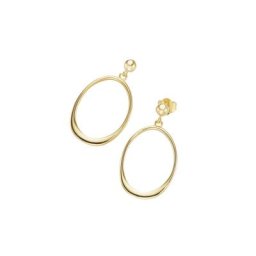 Luigi Merano Paar Ohrstecker mit ovalem Behang, Gold 585