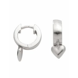 Adelia´s Paar Ohrhänger 925 Silber Ohrringe Creolen Herz Ø 10,8 mm, Silberschmuck für Damen
