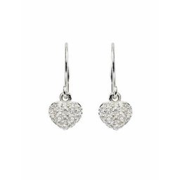 Adelia´s Paar Ohrhänger 925 Silber Ohrringe Ohrhänger Herz mit Zirkonia, mit Zirkonia Silberschmuck für Damen