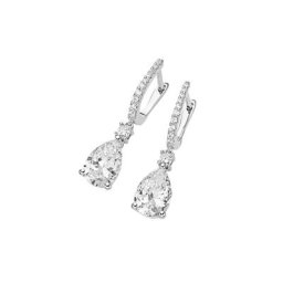 Smart Jewel Paar Creolen mit funkelnden Zirkonia Steinen, Silber 925