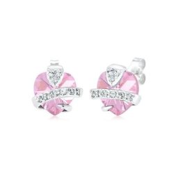 Elli Paar Ohrstecker Herz Liebe Kristalle Cute 925 Silber
