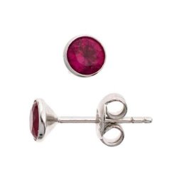 JOBO Paar Ohrstecker, rund 925 Silber mit Zirkonia