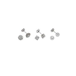 Vivance Paar Ohrstecker 925 Silber Zirkonia Perle weiß