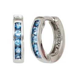 JOBO Paar Creolen, rund 925 Silber mit Zirkonia