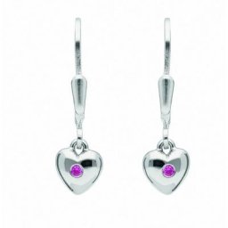 Adelia´s Paar Ohrhänger 1 Paar 925 Silber Ohrringe / Ohrhänger Herz mit Zirkonia, mit Zirkonia Silberschmuck für Damen