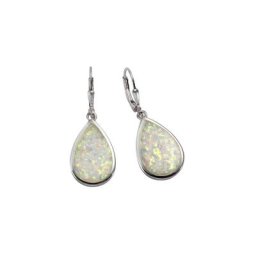 Vivance Paar Ohrhänger 925/- Sterling Silber synth. Opal weiß