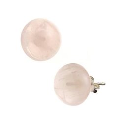 JOBO Paar Ohrstecker, rund 925 Silber mit Rosenquarz