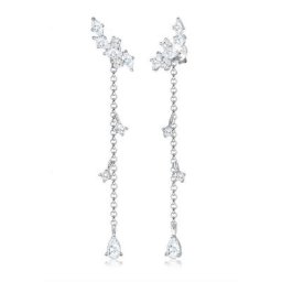 Elli Paar Ohrhänger Hänger Tropfen Marquise Zirkonia 925 Silber Goutte