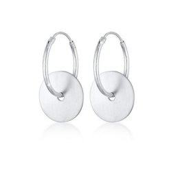 Elli Paar Creolen Creolen Kreis Geo Matt Basic Must-Have 925 Silber