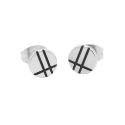 Firetti Paar Ohrstecker Geometrische Form, Kreis, rund, teilw. geschwärzt, Glanz, massiv, Made in Germany