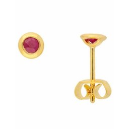 Adelia´s Paar Ohrhänger 1 Paar 585 Gold Ohrringe / Ohrstecker mit Rubin, 585 Gold mit Rubin Goldschmuck für Damen