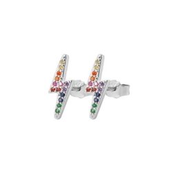 Adelia´s Paar Ohrstecker Ohrstecker Blitz aus 925 Silber mit Zirkonia 13 cm