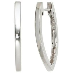 JOBO Paar Creolen, oval 925 Silber