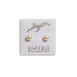 DI PERLE Paar Ohrstecker Damen Perlenschmuck 925 Silber Süsswasser Perlen Ohrstecker, Damen Perlenschmuck