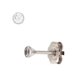 JOBO Paar Ohrstecker, rund 333 Weißgold mit Zirkonia