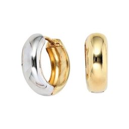 JOBO Paar Creolen, rund 333 Gold bicolor