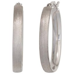 JOBO Paar Creolen, oval 925 Silber