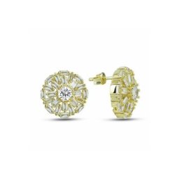 dKeniz Paar Ohrstecker 925/- Sterling Silber vergoldet Zirkonia Kreis