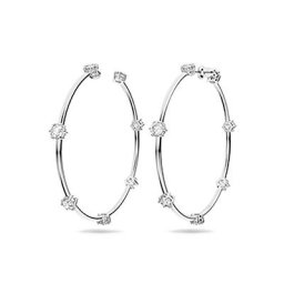 Swarovski Paar Creolen Stella Creolen, Stern, Rhodiniert, 5638698, mit Swarovski® Kristall