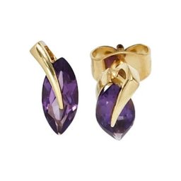 JOBO Paar Ohrstecker, 585 Gold mit Amethyst