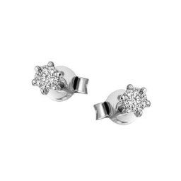 Firetti Paar Ohrstecker Rund, Ø ca. 4,40 mm, Glanz, massiv, mit Brillanten