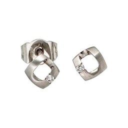 JOBO Paar Ohrstecker, 950 Platin mit 2 Diamanten