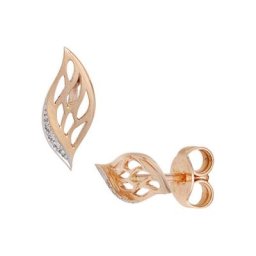 JOBO Paar Ohrstecker, 585 Roségold mit 6 Diamanten