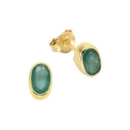 Vivance Paar Ohrstecker 375/- Gelbgold mit Smaragd